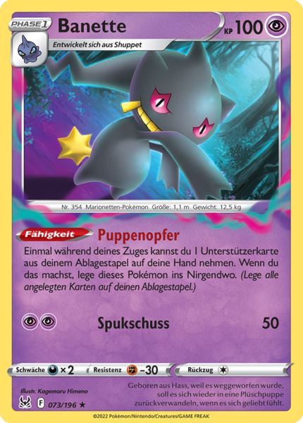 Banette 073/196 Rare - Verlorener Ursprung Deutsch
