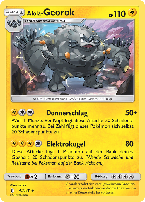 Alola-Georok 41/145 Uncommon - Stunde der Wächter Deutsch