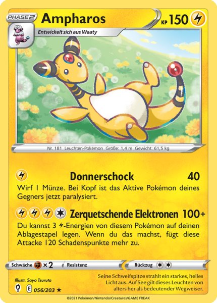 Ampharos 056/203 Rare - Drachenwandel Deutsch