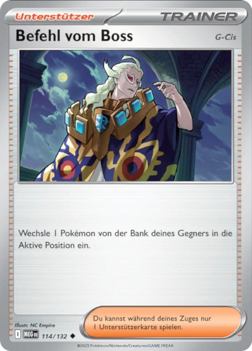 Befehl vom Boss 114/132 Uncommon REVERSE HOLO FOIL - Mega-Entwicklung Deutsch