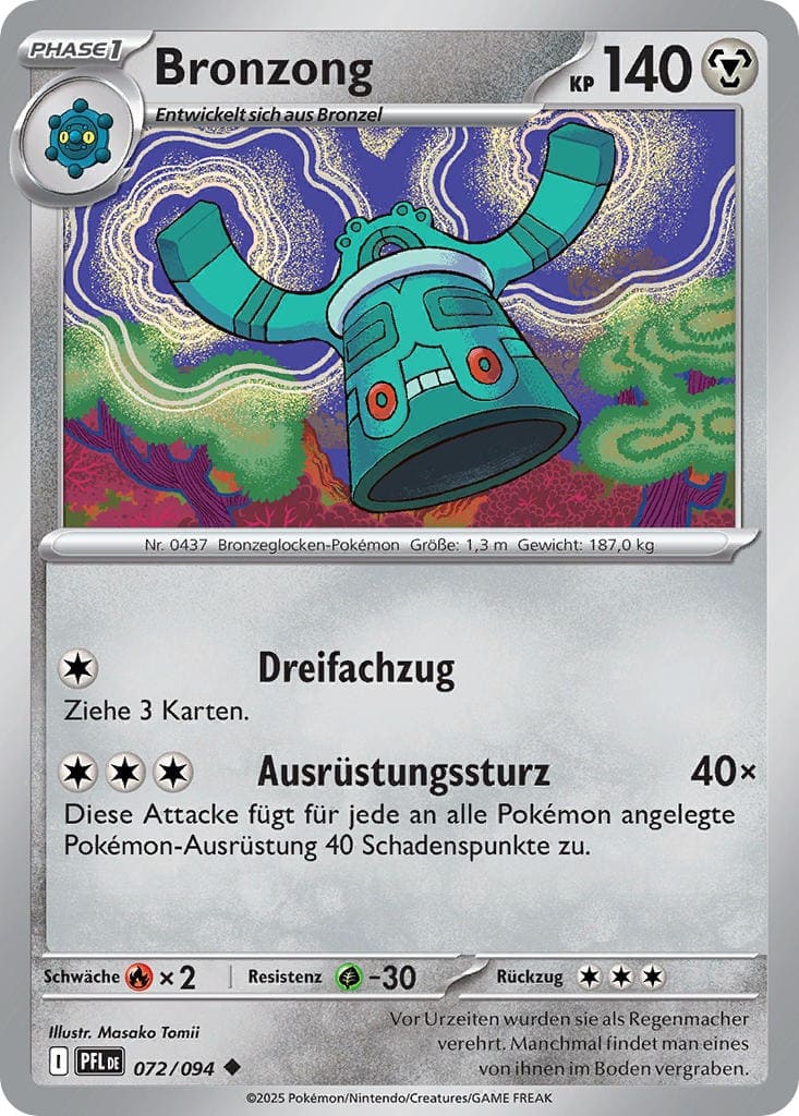 Bronzong 072/094 Uncommon REVERSE HOLO FOIL - Fatale Flammen Deutsch