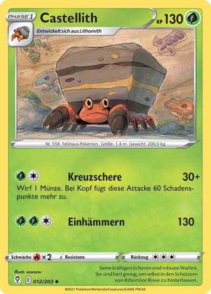 Castellith 012/203 Uncommon REVERSE HOLO - Drachenwandel Deutsch