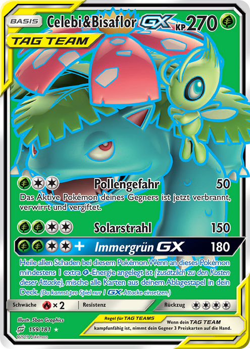 Celebi & Bisaflor GX Tag Team 159/181 Ultra Rare - Teams sind Trumpf Deutsch