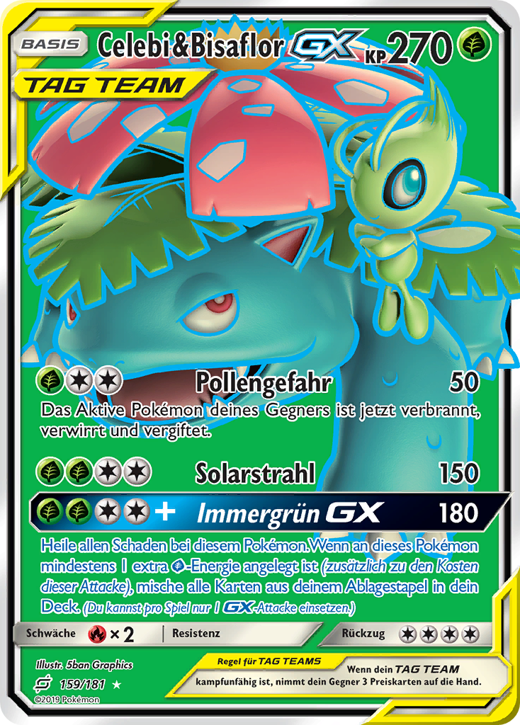 Celebi & Bisaflor GX Tag Team 159/181 Ultra Rare - Teams sind Trumpf Deutsch