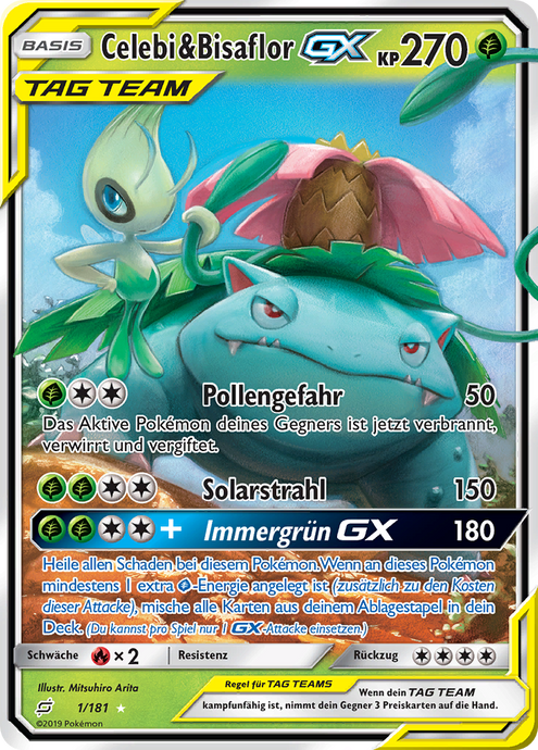 Celebi & Bisaflor GX Tag Team 1/181 Fullart - Teams sind Trumpf Deutsch