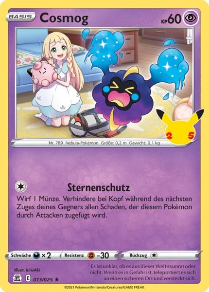 Cosmog 013/025 Rare Holo - Celebrations Deutsch
