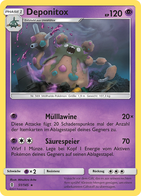 Deponitox 51/145 Rare REVERSE HOLO - Stunde der Wächter Deutsch