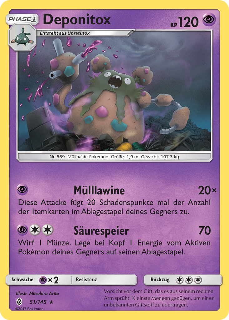 Deponitox 51/145 Rare REVERSE HOLO - Stunde der Wächter Deutsch