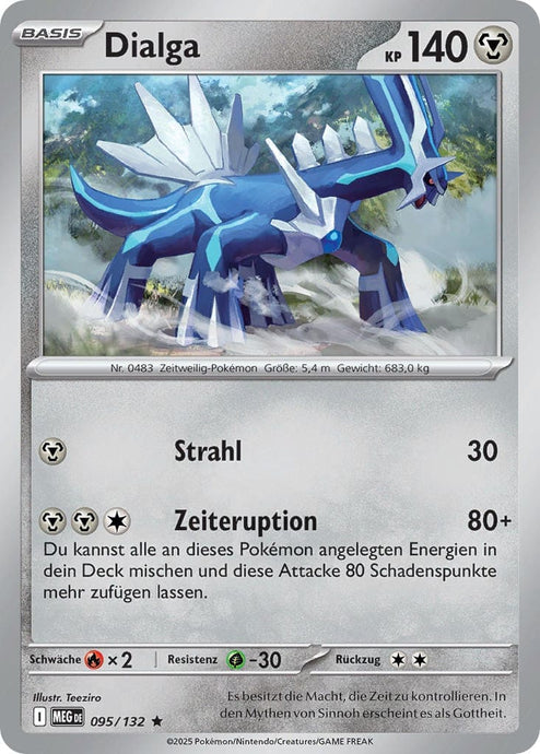 Dialga 095/132 Rare HOLO FOIL - Mega-Entwicklung Deutsch