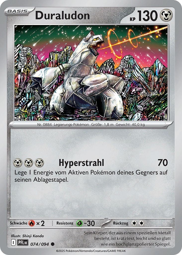 Duraludon 074/094 Common REVERSE HOLO FOIL - Fatale Flammen Deutsch