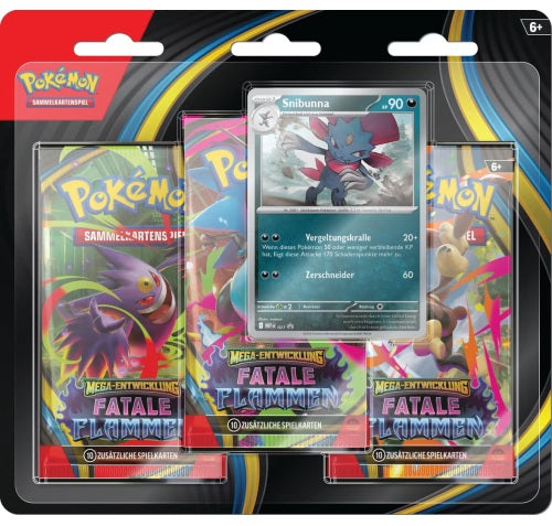 Pokémon Fatale Flammen 3-Pack Blister Snibunna