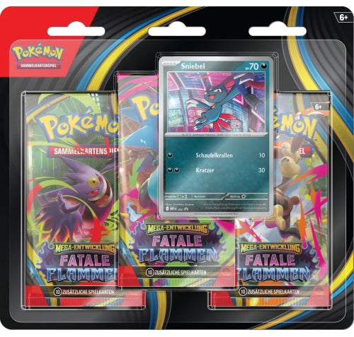 Pokemon Fatale Flammen 3-Pack Blister Sniebel 