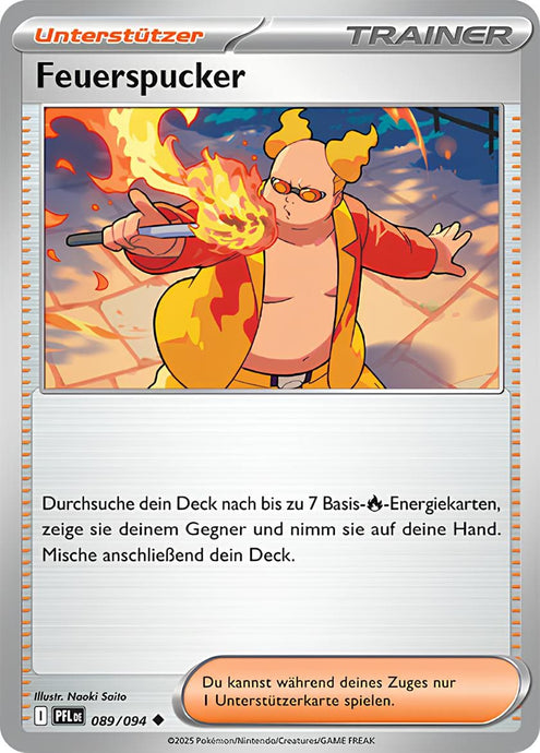 Feuerspucker 089/094 Uncommon REVERSE HOLO FOIL - Fatale Flammen Deutsch