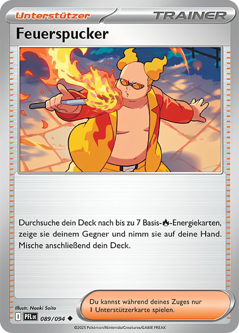 Feuerspucker 089/094 Uncommon REVERSE HOLO FOIL - Fatale Flammen Deutsch