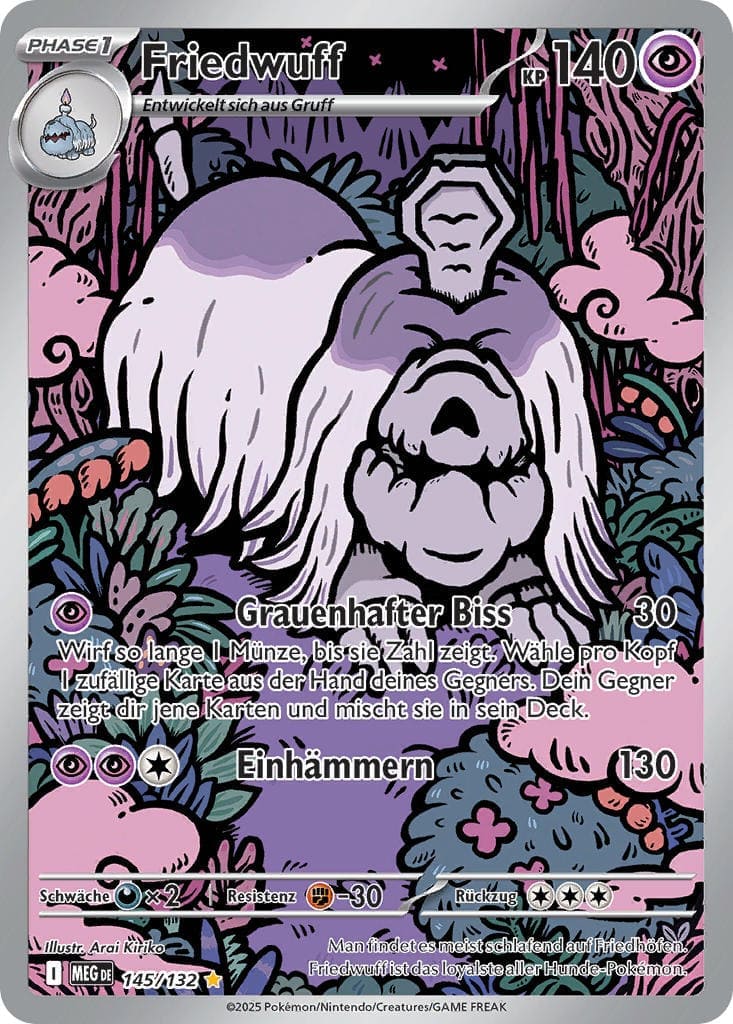 Friedwuff 145/132 Illustration Rare FOIL - Mega-Entwicklung Deutsch