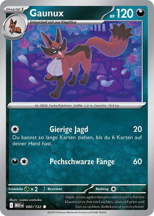 Gaunux 090/132 Common REVERSE HOLO FOIL - Mega-Entwicklung Deutsch