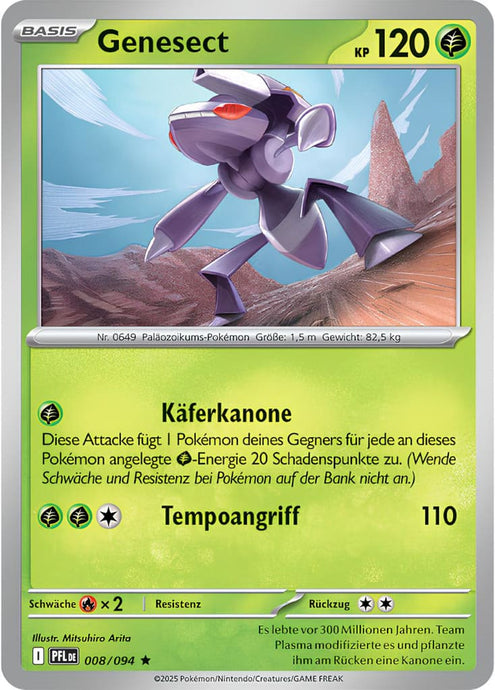 Genesect 008/094 Rare HOLO FOIL - Fatale Flammen Deutsch