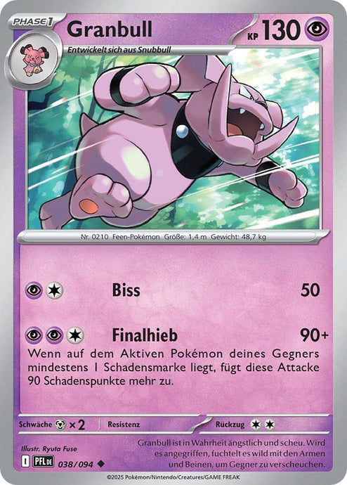Granbull 038/094 Uncommon REVERSE HOLO FOIL - Fatale Flammen Deutsch