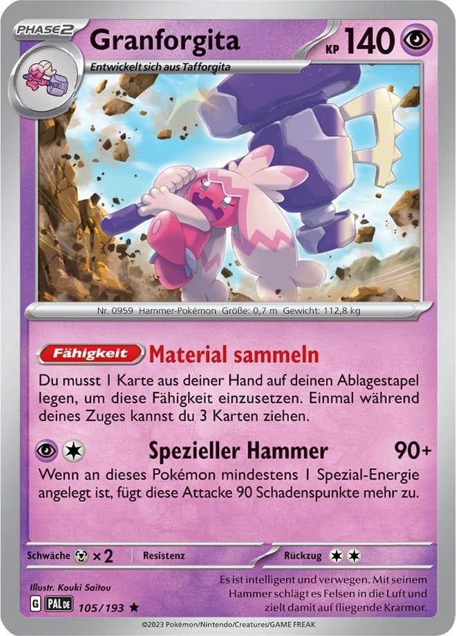 Granforgita 105/193 Rare HOLO -  Entwicklungen in Paldea Deutsch