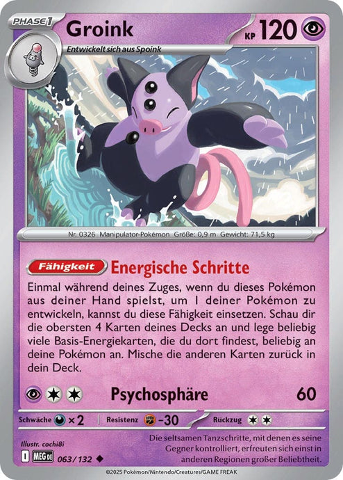 Groink 063/132 Uncommon REVERSE HOLO FOIL - Mega-Entwicklung Deutsch