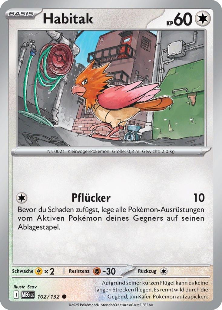 Habitak 102/132 Common REVERSE HOLO FOIL - Mega-Entwicklung Deutsch