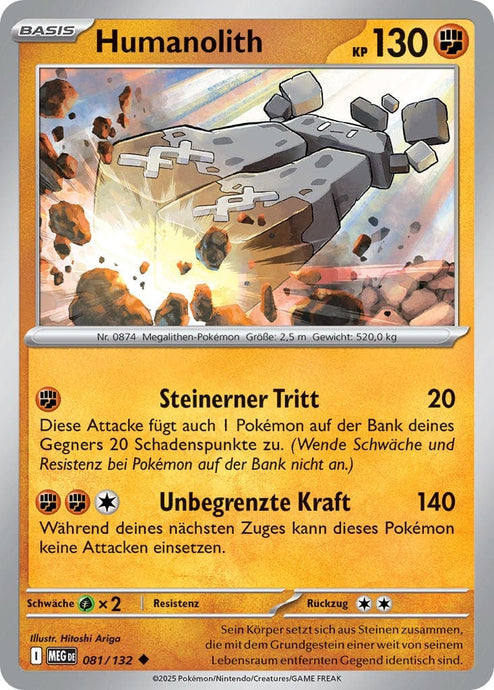 Humanolith 081/132 Uncommon REVERSE HOLO FOIL - Mega-Entwicklung Deutsch