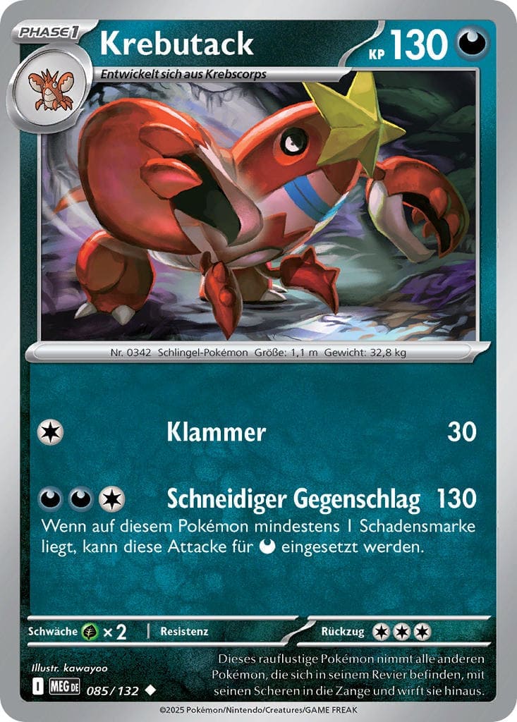 Krebutack 085/132 Uncommon REVERSE HOLO FOIL - Mega-Entwicklung Deutsch