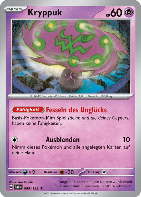 Kryppuk 089/193 Rare HOLO -  Entwicklungen in Paldea Deutsch