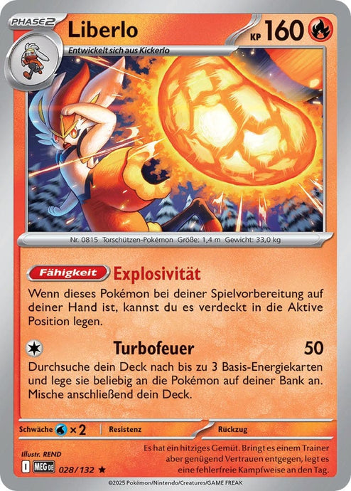 Liberlo 028/132 Rare REVERSE HOLO FOIL - Mega-Entwicklung Deutsch