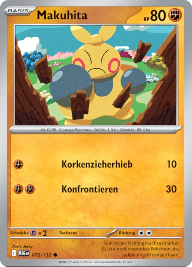 Makuhita 072/132 Common REVERSE HOLO FOIL - Mega-Entwicklung Deutsch