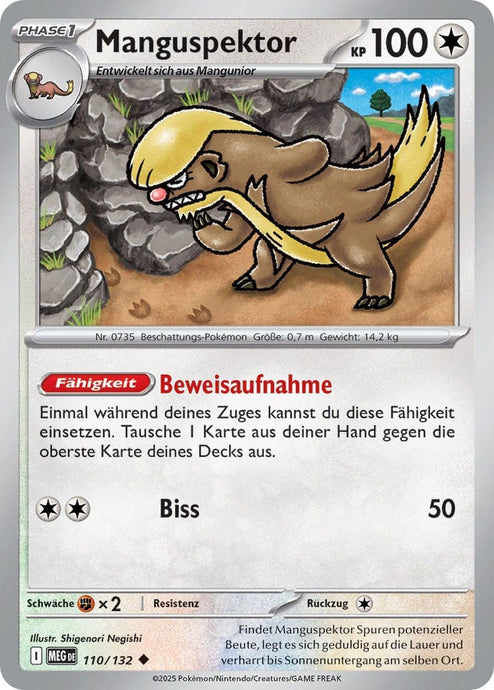 Manguspektor 110/132 Uncommon REVERSE HOLO FOIL - Mega-Entwicklung Deutsch