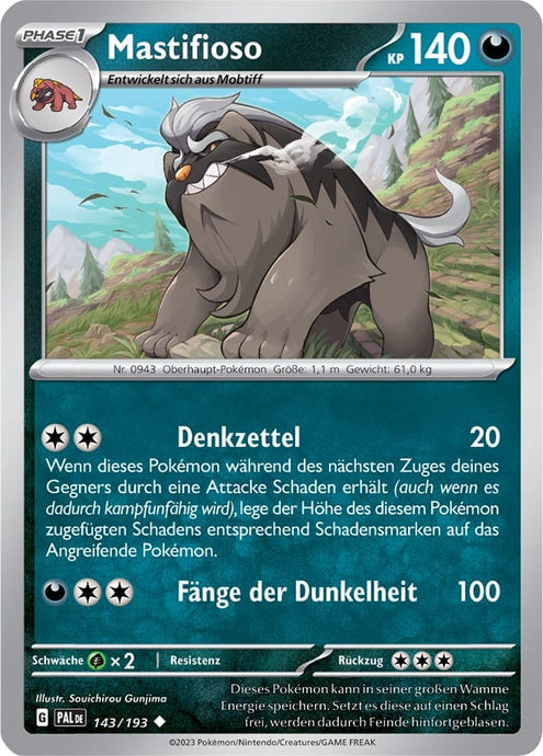 Mastifioso 143/193 Uncommon - Entwicklungen in Paldea Deutsch