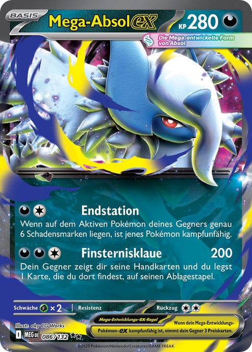 Mega-Absol-ex 086/132 Uncommon Double Rare FOIL - Mega-Entwicklung Deutsch