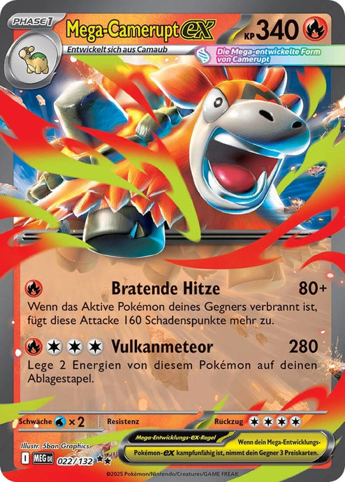 Mega-Camerupt ex 022/132 Double Rare - Mega-Entwicklung Deutsch
