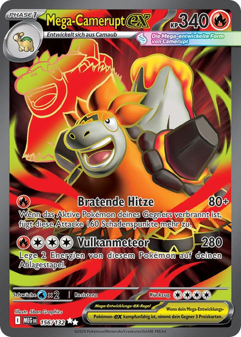 Mega-Camerupt ex 156/132 Ultra Rare Foil - Mega-Entwicklung Deutsch