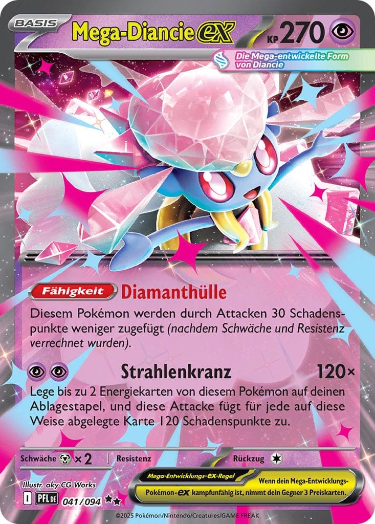 Mega-Diancie ex 041/094 Double Rare FOIL - Fatale Flammen Deutsch