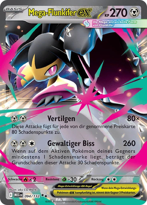 Mega-Flunkifer ex 094/132 Double Rare FOIL - Mega-Entwicklung Deutsch