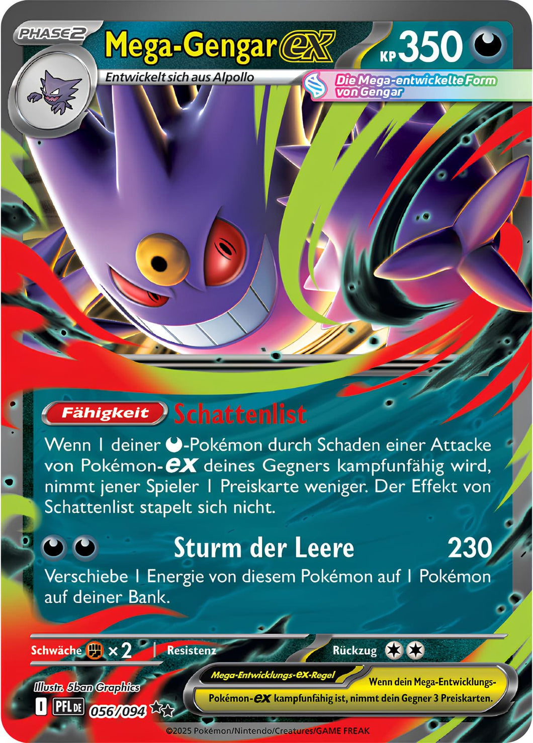 Mega-Gengar ex 056/094 Double Rare FOIL - Fatale Flammen Deutsch