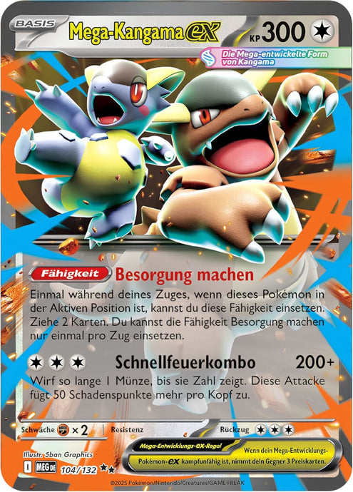 Mega-Kangama ex 104/132 Double Rare FOIL - Mega-Entwicklung Deutsch