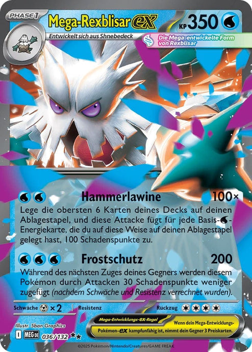 Mega-Rexblisar ex 036/132 Double Rare - Mega-Entwicklung Deutsch