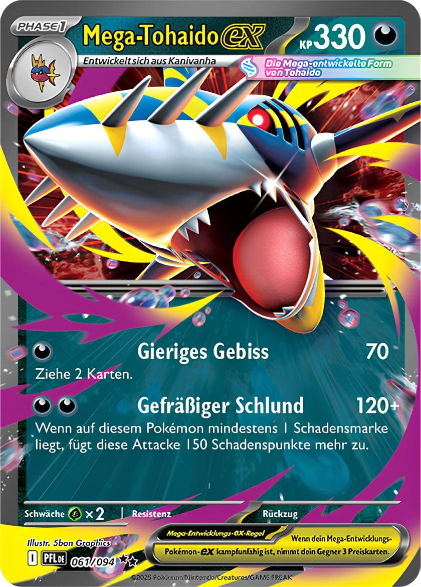 Mega-Tohaido ex 061/094 Double Rare FOIL - Fatale Flammen Deutsch
