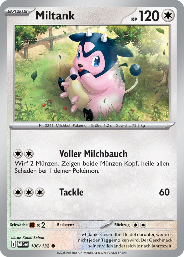 Miltank 106/132 Common REVERSE HOLO FOIL - Mega-Entwicklung Deutsch