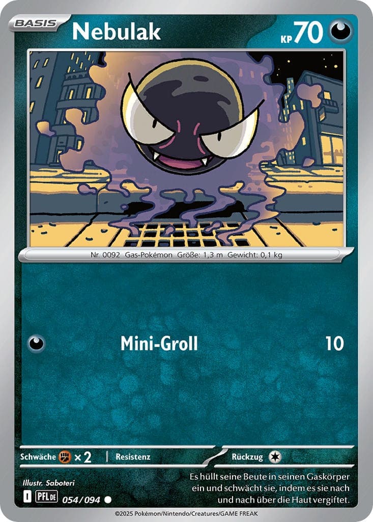 Nebulak 054/094 Common REVERSE HOLO FOIL - Fatale Flammen Deutsch