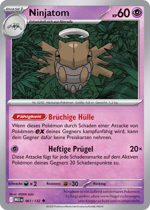 Ninjatom 061/132 Uncommon REVERSE HOLO FOIL - Mega-Entwicklung Deutsch