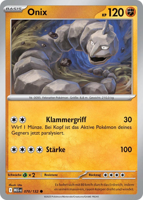 Onix 070/132 Common REVERSE HOLO FOIL - Mega-Entwicklung Deutsch