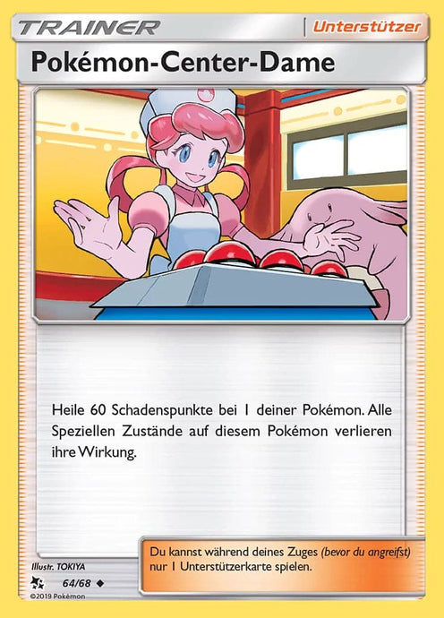 Pokémon-Center-Dame 64/68 Uncommon - Verborgenes Schicksal Deutsch