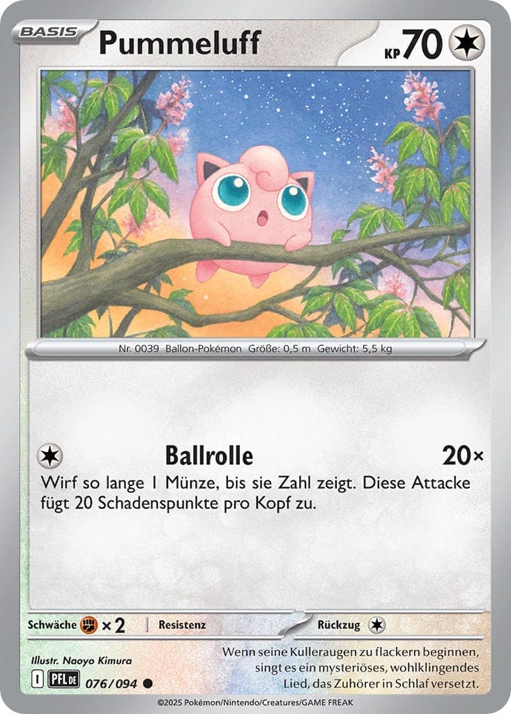 Pummeluff 076/094 Common REVERSE HOLO FOIL - Fatale Flammen Deutsch