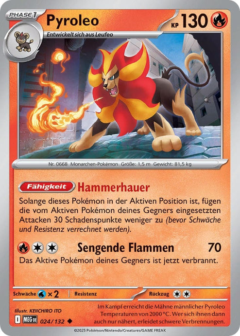 Pyroleo 024/132 Uncommon - Mega-Entwicklung Deutsch