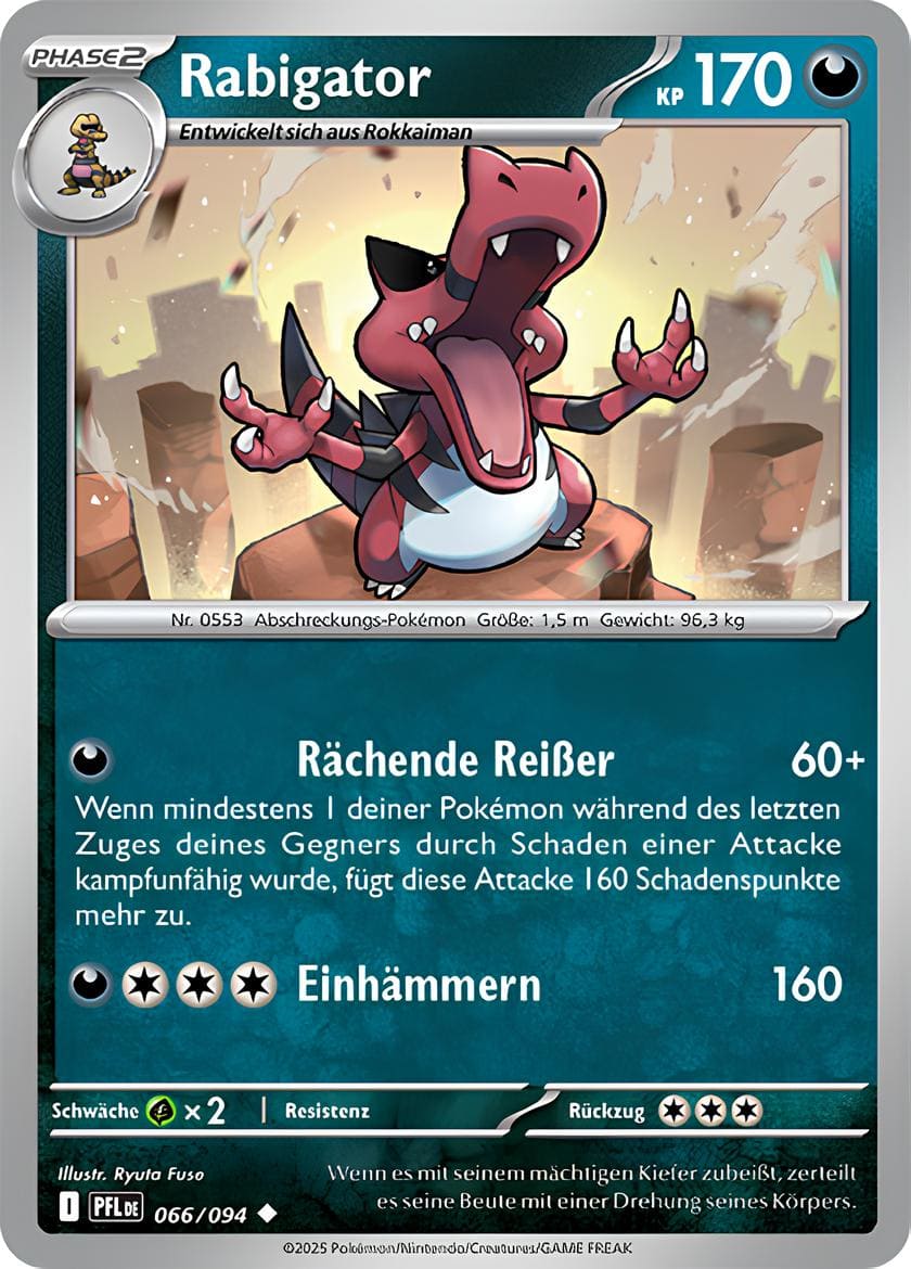 Rabigator 066/094 Uncommon REVERSE HOLO FOIL - Fatale Flammen Deutsch