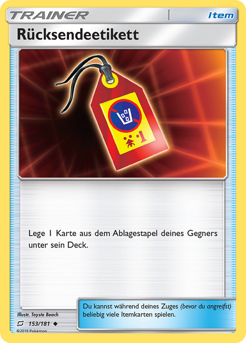 Rücksendeetikett 153/181 Uncommon Reverse Holo - Teams sind Trumpf Deutsch